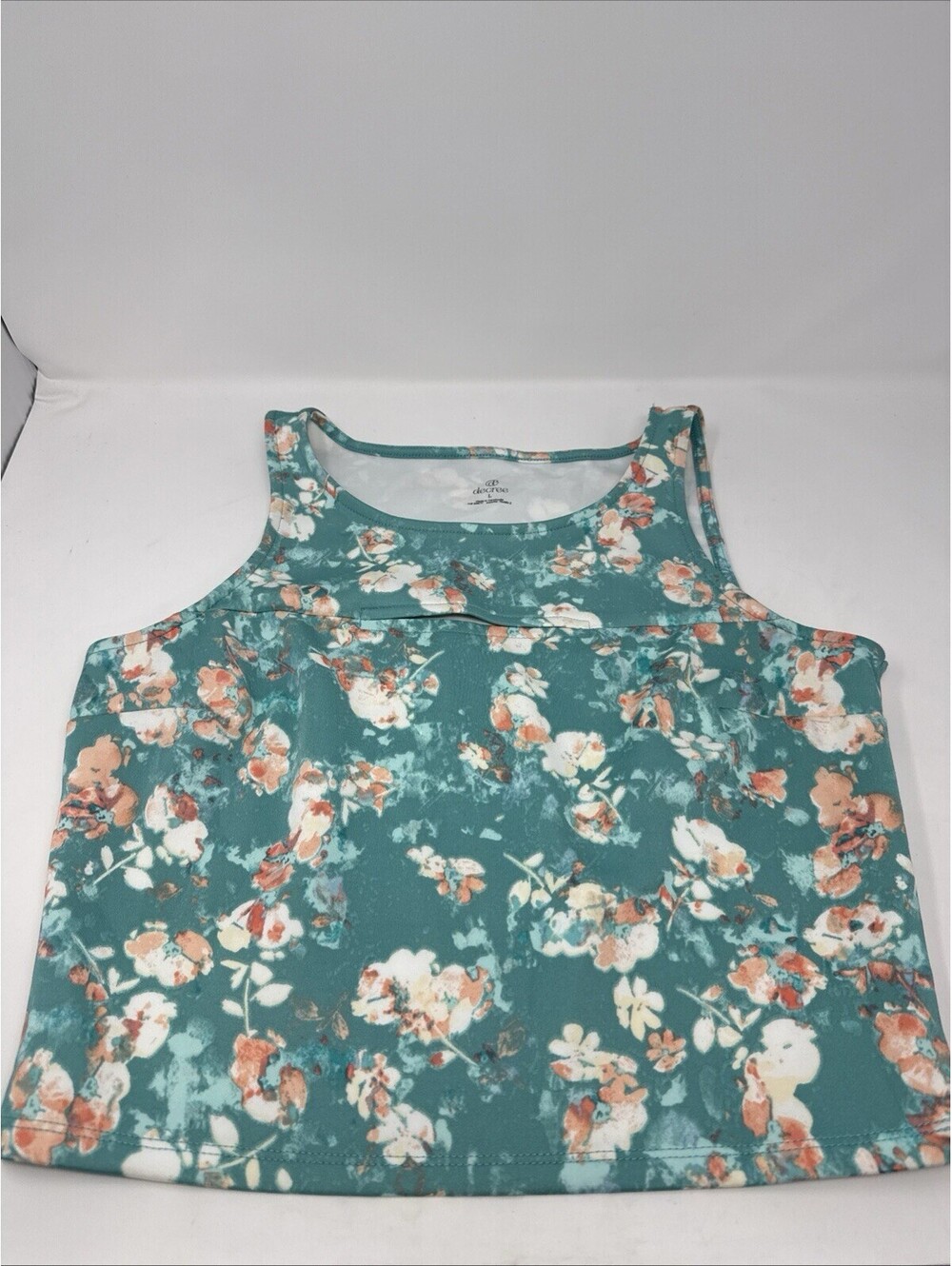 DECREE - WOMEN - TANK TOP - AQUA FLORAL - SIZE LARGE     (AC-26-262x2)